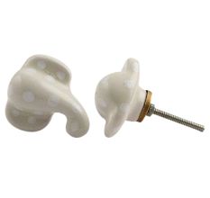 Cream Elephant Ceramic Knob